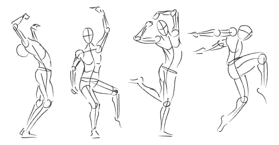  Gesture Drawing Figure Sketches with Pencil