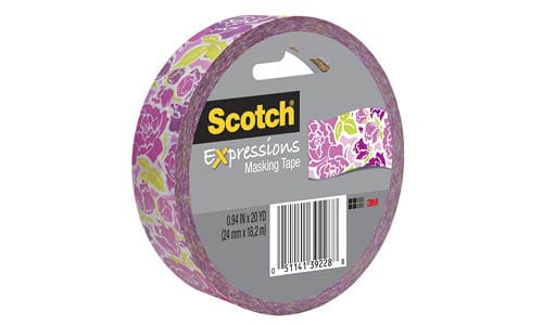 Scotch Expressions Masking Tape, 0.94 Inch x 20 Yards, Pink Floral