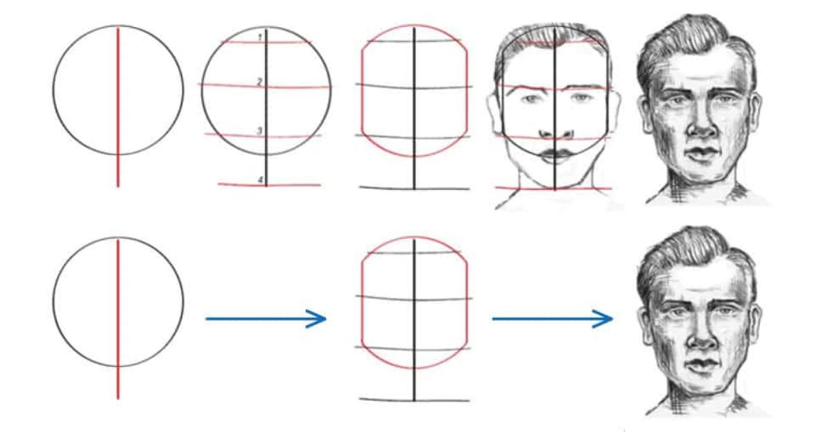 face drawing step by step