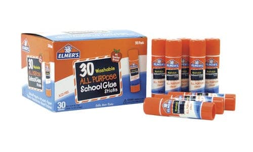 Elmer's Glue Stick Classroom Pack, 0.24 Ounce, Clear, Pack of 30