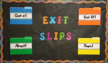 Exit Slips Interactive Board
