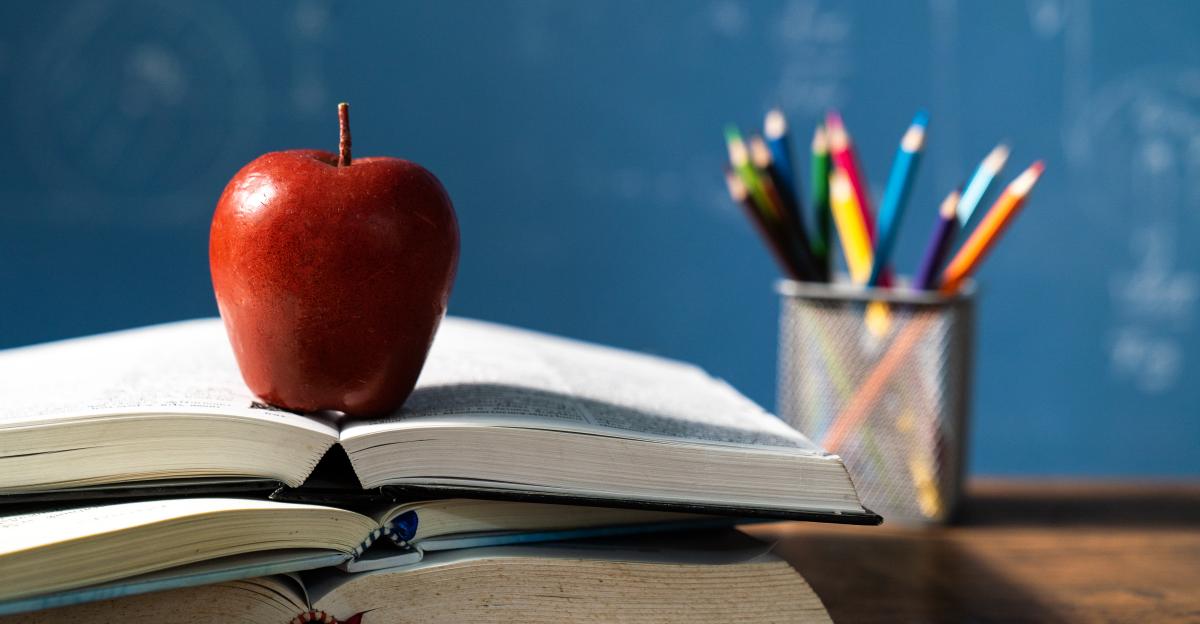 Apple and book,Education concept.