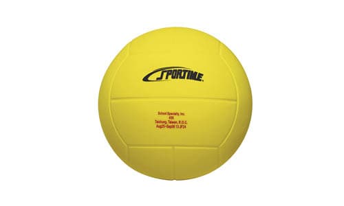 School Smart Coated Foam Volleyball, 7.5 Inches, Yellow