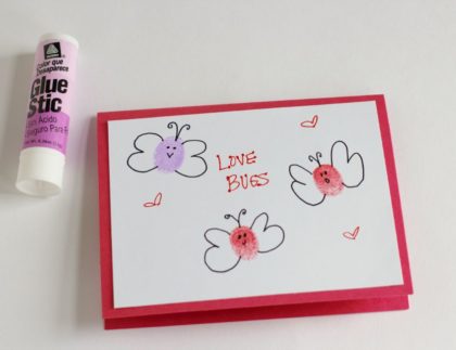Love Bugs Fingerprint Valentine's Craft Project