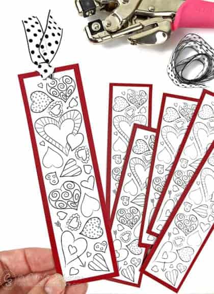 Valentine's Colorable bookmarks
