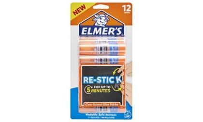 Elmer's Re-Stick School Glue Sticks, 0.28 Ounces, White, Pack of 12