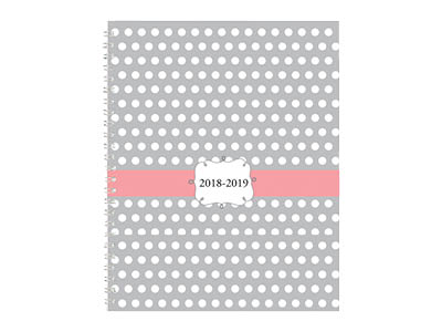 Monthly Weekly Planner Gray with White Dots