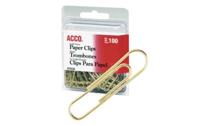 ACCO Gold Tone Paper Clips