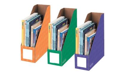 Bankers Box Magazine File, 4 in, Assorted Primary and Secondary Color, Pack of 6