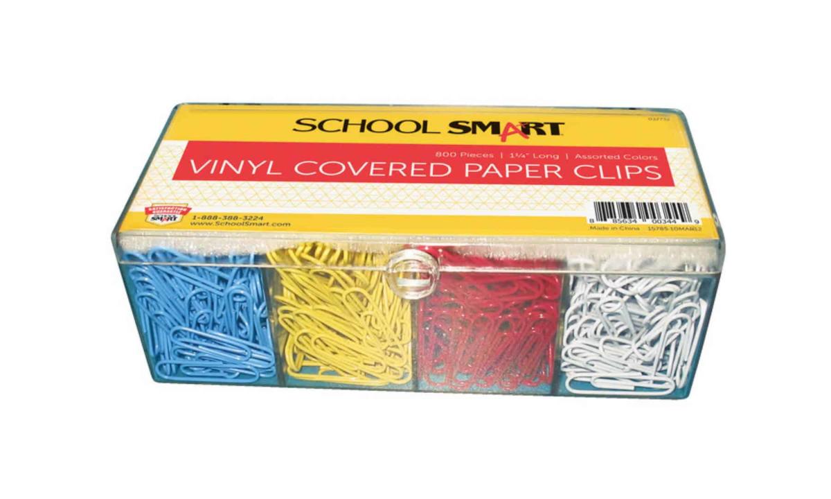 School Smart Paper Clip,  Assorted Color, Pack of 800