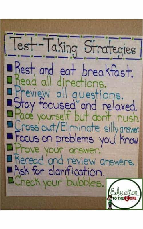 Test Taking Strategies Anchor Chart - Schoolyard Blog ...