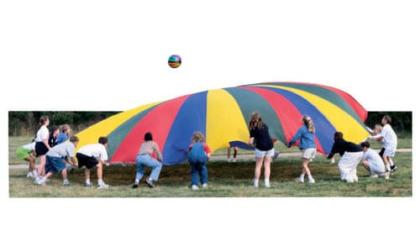 Sportime GripStarChute Parachute with 22 Handles, 24 Feet, Multiple Colors