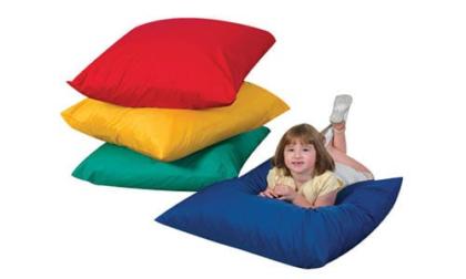 Children's Factory Pillow Set, 27 x 27 x 8 Inches, Primary Colors, Set of 4