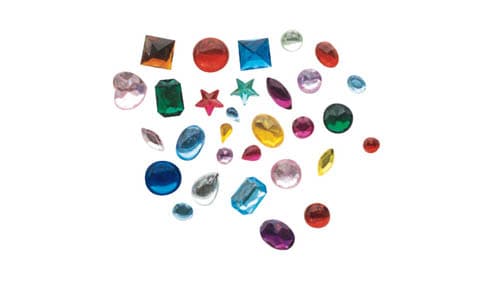 Creativity Street Faceted Assorted Shape Acrylic Gemstone, Assorted Size, Assorted Color, 1 lb