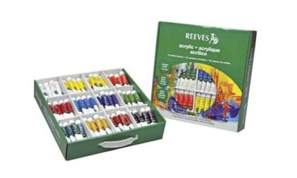 Reeves Acrylic Paint Classroom Pack, 0. 34 Ounce Tubes, Assorted Colors, Set of 144