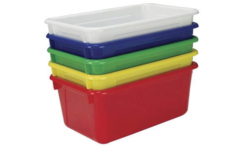 School Smart Stackable Tote Tray, Set of 5