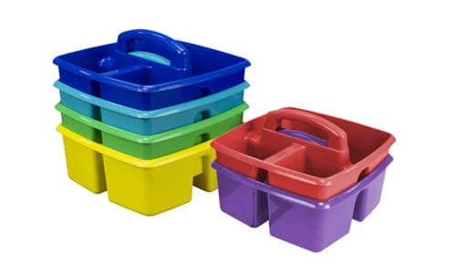 Storex 3 Compartment Supplies Caddy, Case of 6