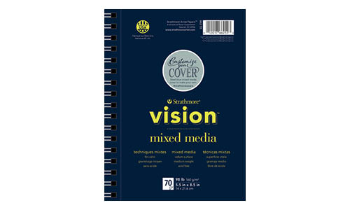 Strathmore Vision Mixed Media Pad, 5-1/2 x 8-1/2 Inches, 98 lb, 70 Sheets