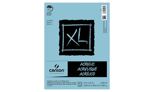 Canson XL Acrylic Pad, 9 x 12 Inches, 136 lb, 24 Sheets