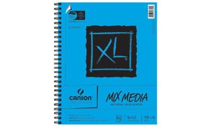 Canson XL Mix-Media Paper, 98 lb, 9 x 12 Inches, 60 Sheets