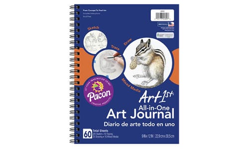 Pacon Art1st All-in-One Art Journal, 9 x 12 Inches, White, 60 Sheets