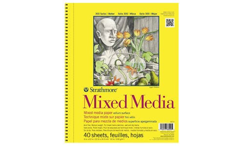 Strathmore 300 Series Mixed Media Pad, 9 x 12 Inches, 90 lb, 40 Sheets