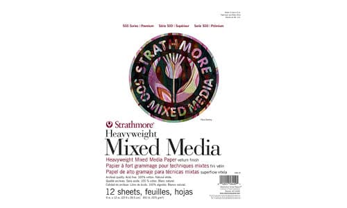 Strathmore 500 Series Mixed Media Pad, 9 x 12 Inches, 350 lb, 12 Sheets