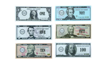 School Smart United States Play Money, Assorted Colors, 320 Bills