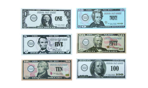 School Smart United States Play Money, Assorted Colors, 320 Bills
