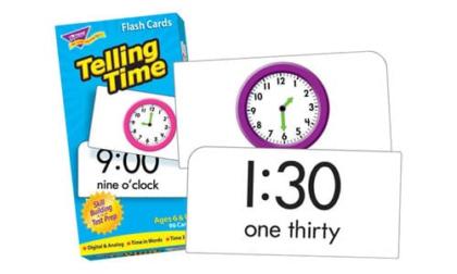 Trend Enterprises Telling Time Flash Cards - Pack of 96
