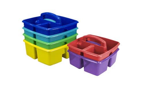 Storex 3 Compartment Supplies Caddy, Set of 6