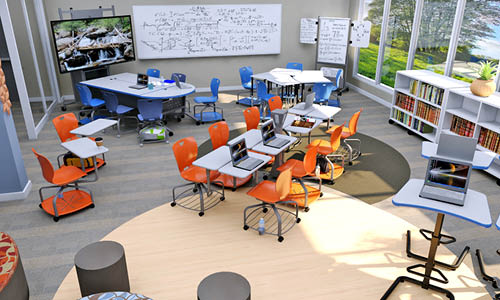 Spaces for students to collaborate and brainstorm ideas