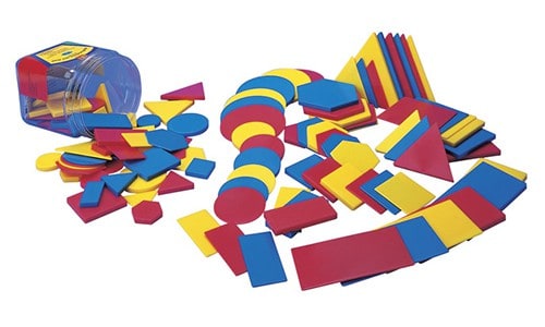 colorful educational math toys in various shapes