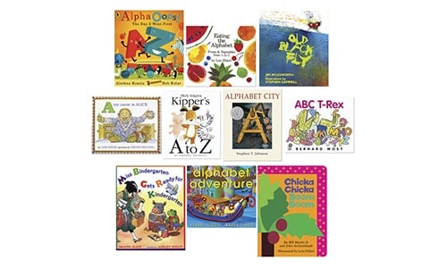 collection of children's books for learning and reading practice