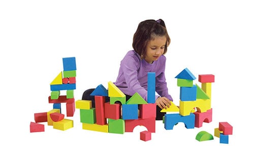 colorful foam block play set