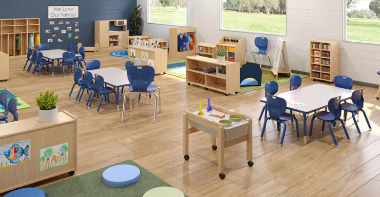 clean and organized early childhood classroom