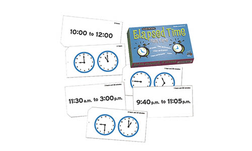 elapsed time flash cards