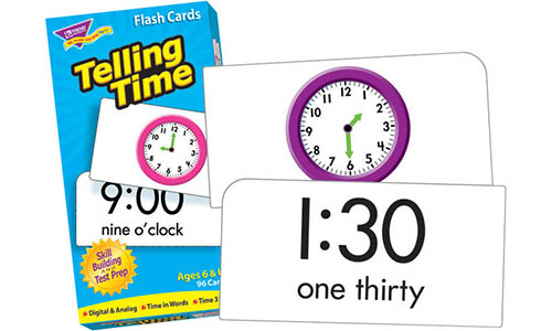 telling time flash cards