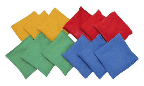 set of colorful cloth bean bags