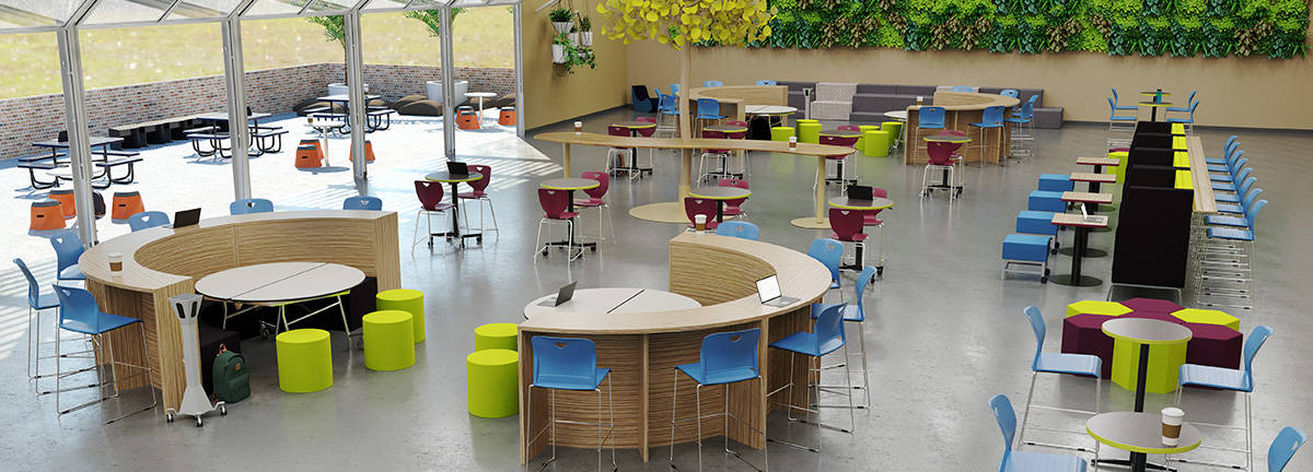 indoor and outdoor school cafeteria design