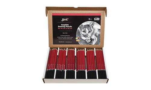 box of graphite drawing pencils