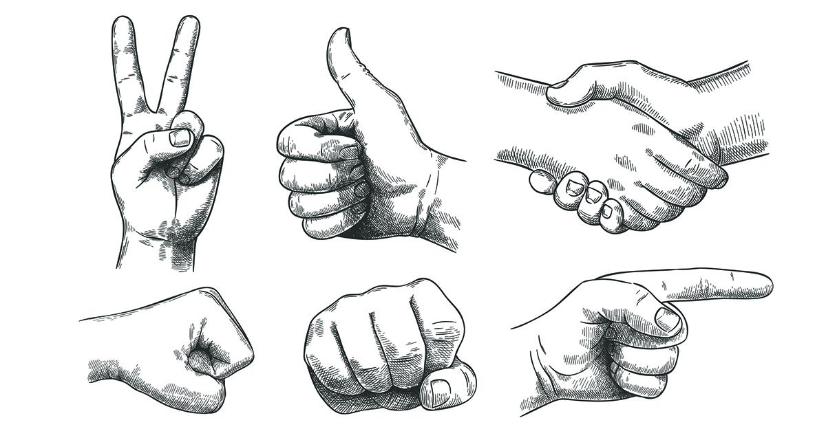 hand gestures drawing