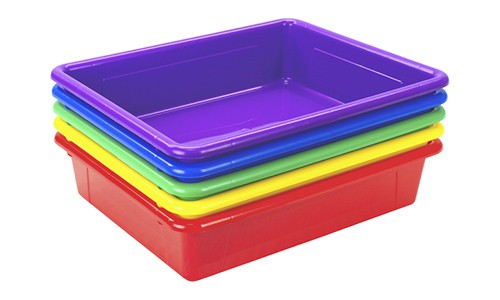 colorful letter size storage trays