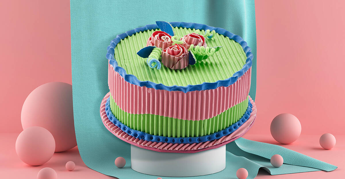 3d rendering of cake sculpture made from corobuff paper