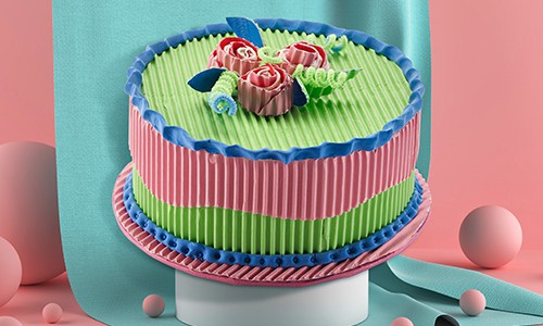decorative 3d rendering of cake sculpture made with corobuff paper