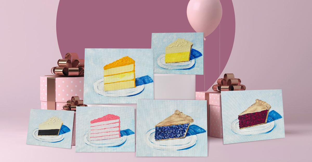 art lesson plan paintings depicting dessert foods from a diner display case