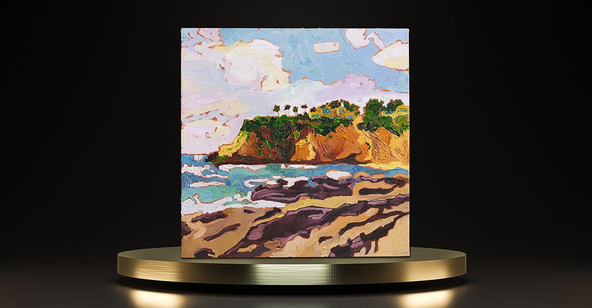 landscape painting using expressionistic impasto technique