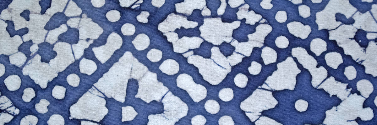 blue and white diamond design on fabric