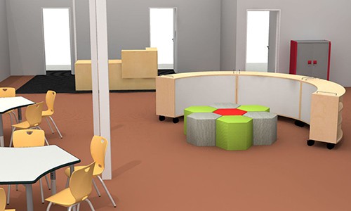 image render of media center design