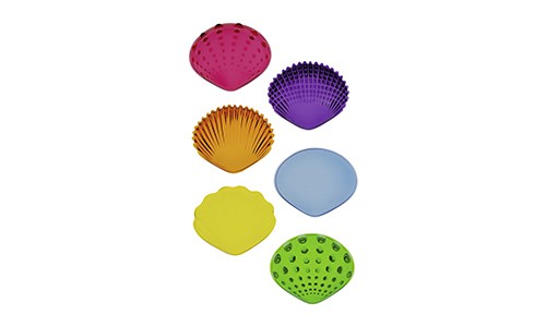 colorful seashell-shaped manipulatives with different textures